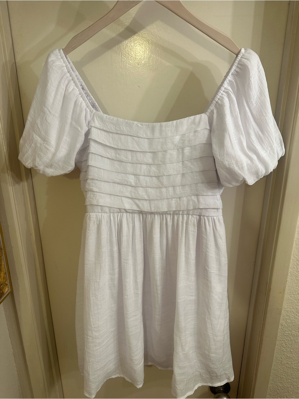 As U Wish White Puff Sleeve Mini Dress